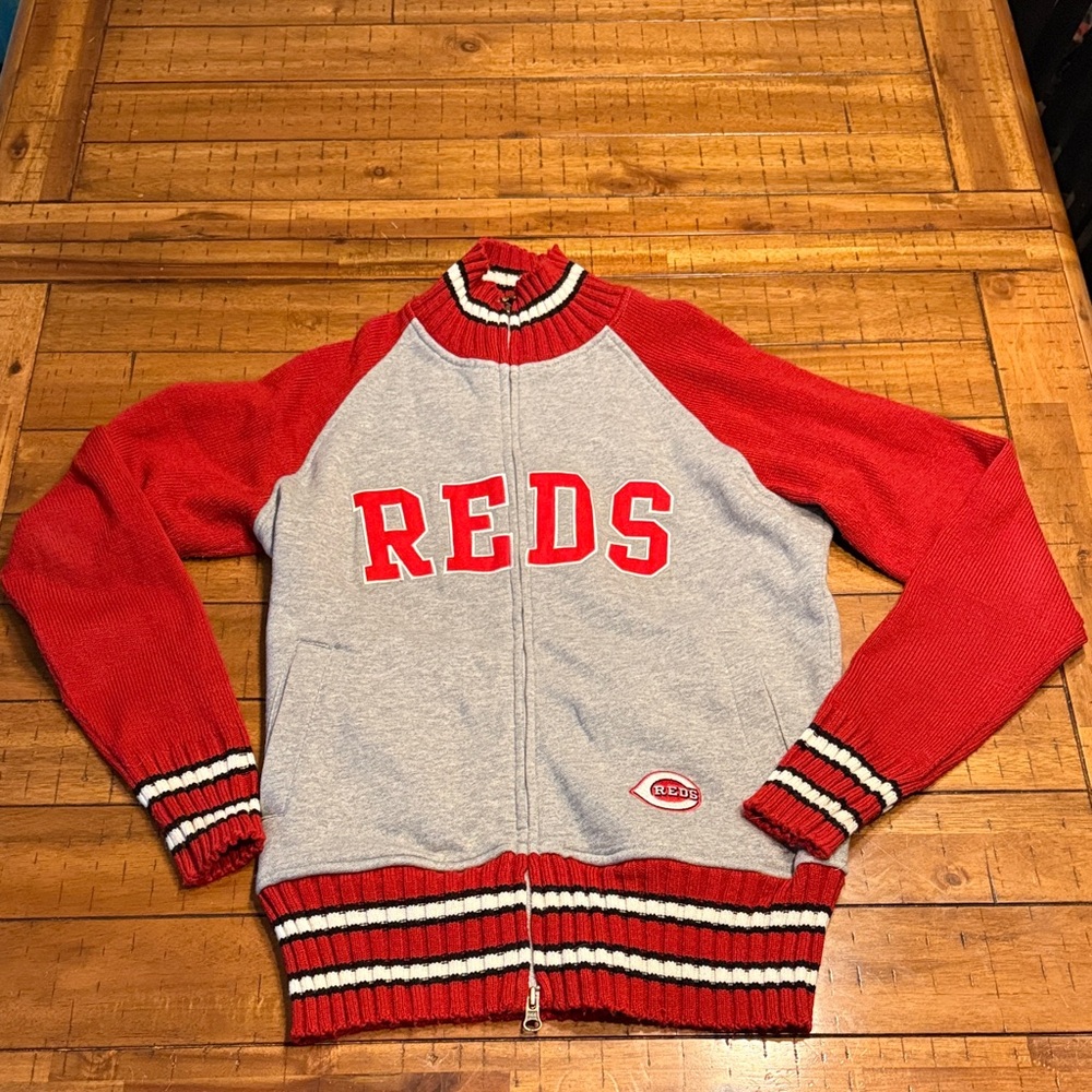 Touch by Alyssa Milano Cincinnati Reds Zip-Up Sweater Jacket Large